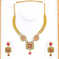 Extravagant Fancy 22k Gold Floral Necklace Set 