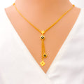 Attractive Floral Hanging 21k Gold Necklace 