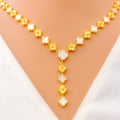 Stately Alternating 21k Gold Clover Necklace 