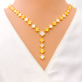 Stately Alternating 21k Gold Clover Necklace 