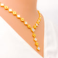 Stately Alternating 21k Gold Clover Necklace 