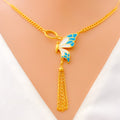 Fancy Fashionable 21k Gold Butterfly Necklace 