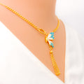 Fancy Fashionable 21k Gold Butterfly Necklace 