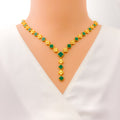 Bright Opulent 21k Gold Reflective Clover Necklace 