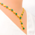 Bright Opulent 21k Gold Reflective Clover Necklace 