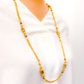 Vibrant Meenakari 22k Gold Long Handmade Barrel Chain - 32"