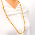 Magnificent Pastel Enamel 22k Gold Long Handmade Chain - 30"