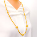 Extravagant Netted Orb 22k Gold Long Handmade Chain - 30"