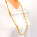 Traditional Enameled 22k Gold Long Beaded Handmade Chain - 32"
