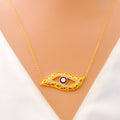 Iconic Evil Eye Guard 21k Gold Necklace 