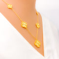 Gorgeous Graceful 21k Gold Clover Necklace Set 