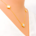 Majestic Beautiful 21k Gold Clover Necklace Set 