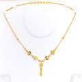 Ornate Dazzling Heart 22k Gold Necklace 