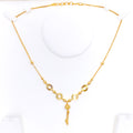 Radiant Open Halo 22k Gold Necklace 