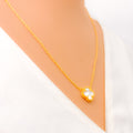 Delicate Dressy 21k Gold Clover Necklace Set 