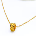 Dressy Elegant 21k Gold Trendy CZ Necklace 