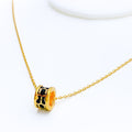 Unique Upscale 21k Gold Enameled Necklace 