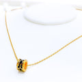 Unique Upscale 21k Gold Enameled Necklace 