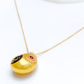 Posh Glowing Drop 21k Gold CZ Necklace