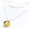 Posh Glowing Drop 21k Gold CZ Necklace