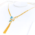 Gorgeous Delicate 21k Gold Butterfly Necklace 