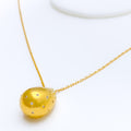 Glowing Dangling 21k Gold Drop CZ Necklace