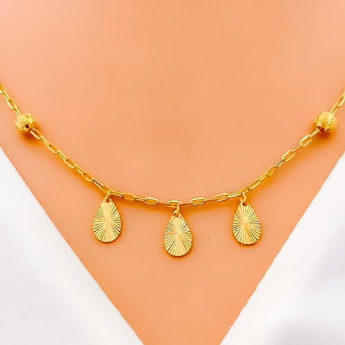 Fancy Gold Beads Necklace – Zivar Creations