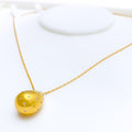 Glowing Dangling 21k Gold Drop CZ Necklace