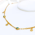 Delicate Dangling Star 21k Gold Necklace 