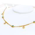 Delicate Dangling Star 21k Gold Necklace 