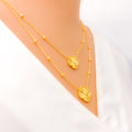 Posh Palatial Two Chain 21k Gold Necklace Set 