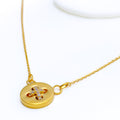 Eternal Radiant 21k Gold Buttoned CZ Necklace 