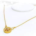 Eternal Radiant 21k Gold Buttoned CZ Necklace 