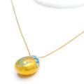 Ornamental Vibrant 21k Gold Drop Necklace