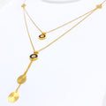 Modish Fancy Dual Layered 21k Gold Necklace 