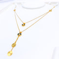 Modish Fancy Dual Layered 21k Gold Necklace 