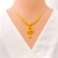 Delicate Festive 22k Gold Floral Necklace Set 