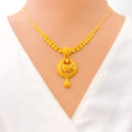 Delicate Festive 22k Gold Floral Necklace Set 