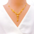 Trendy Dangling Orb 22k Gold Necklace 
