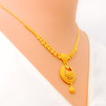 Delicate Festive 22k Gold Floral Necklace Set 