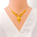 Decadent Curved 22k Gold Necklace Set 