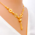 Trendy Dangling Orb 22k Gold Necklace 