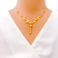 Ornate Dazzling Heart 22k Gold Necklace 