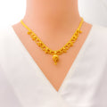 Flowing Tasseled 22k Gold Necklace Set 