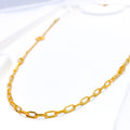 Versatile Glamorous 21k Gold CZ Long Necklace 