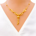 Radiant Open Halo 22k Gold Necklace 