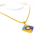 Brilliant Polished 21k Gold CZ Allah Pendant 