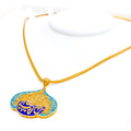 Impeccable Sculptural 21k Gold Allah Pendant