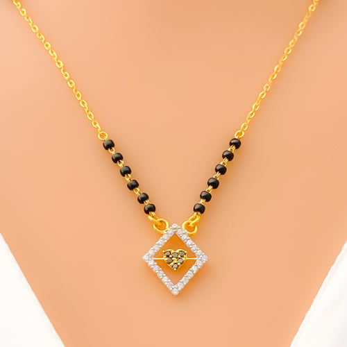 Dazzling Kite Shaped 22k Gold CZ Mangal Sutra 