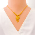 Ornamental Dangling Chain 22k Gold Necklace Set